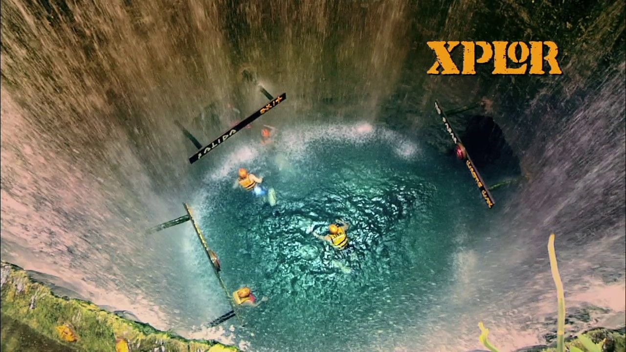 cascada del parque xplor en el río subterráneo